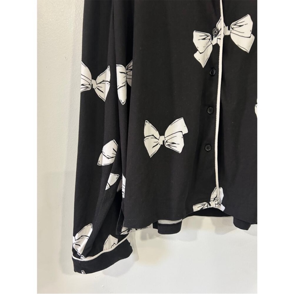 Kate Spade Bow Pajama Top Black Top XL - Picture 6 of 8